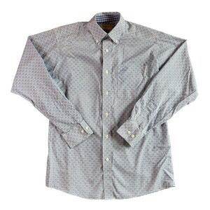 Ariat Mens Wrinkle Free Long Sleeve Button Up Shirt Size S P Blue Print